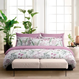 Drap-housse satin de coton - Marie fleurs Violet*Cacharel Online