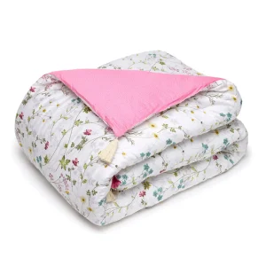 Édredon avec glands Fleurs sauvages Blanc - 140 x 200 cm*Rodier Discount