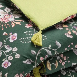 Édredon avec glands Murmure floral Vert - 140 x 200 cm*Rodier Clearance