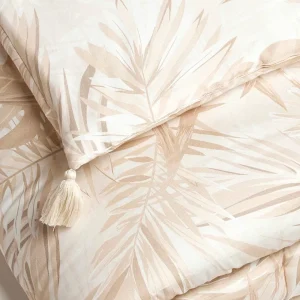 Édredon avec glands super épais en 100% satin de coton - dessin : Tropical taupe*Rodier New