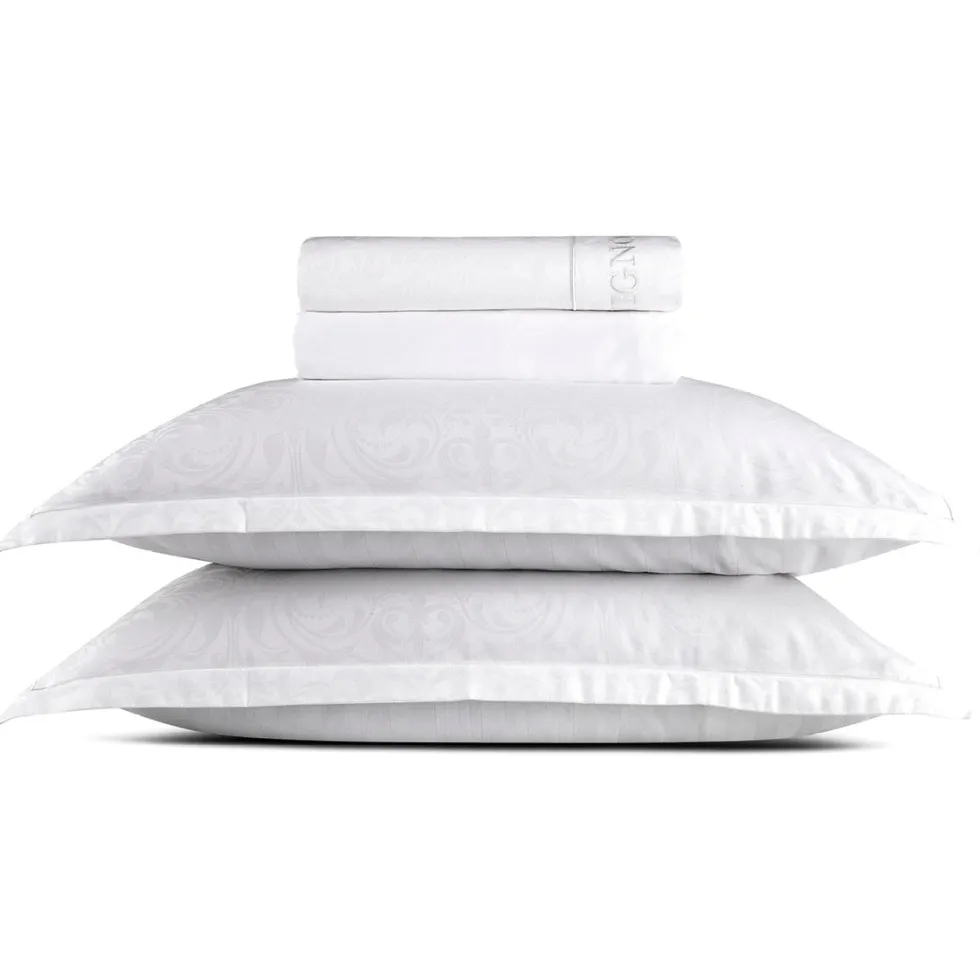 ensemble_de_draps__drapho_0-3.webp Ensemble de draps : drap-housse, drap plat, taie(s) d'oreiller en satin de coton - tissé Jacquard - Victorian blanc*Chevignon Online
