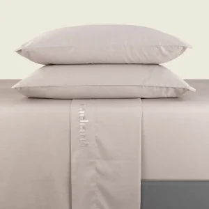 Ensemble de draps : drap-housse, drap plat, taie(s) d'oreiller en satin de coton - Uni Taupe*Cacharel New