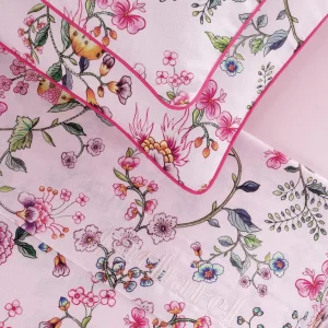 Ensemble de draps : drap-housse, drap plat, taie(s) d'oreiller en satin de coton - Jardin Secret rose blush*Cacharel New
