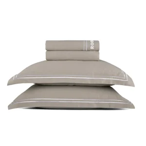 Ensemble de draps satin de coton - Nice Blanc / Taupe*Rodier Hot