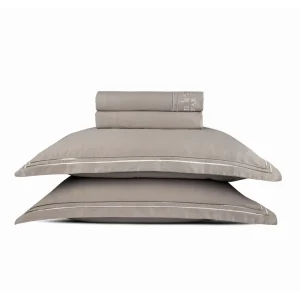 Ensemble de draps satin de coton - Paris Taupe / Taupe*Maison Héritage Sale