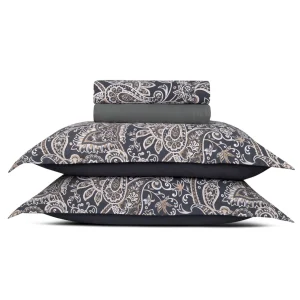 Ensemble de draps satin de coton - Paisley Gris / Taupe*Chevignon Clearance
