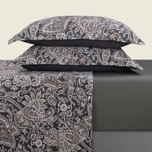 Ensemble de draps satin de coton - Indienne Gris / Taupe*Maison Héritage New