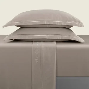 Ensemble de draps satin de coton - Paris Taupe / Taupe*Maison Héritage Sale