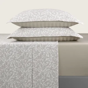 Ensemble de draps satin de coton - Damask Floralia Taupe*Rodier Discount