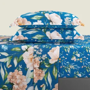 Ensemble de draps satin de coton - Jardin de Fleurs Bleu*Rodier Best