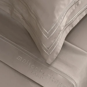 Ensemble de draps satin de coton - Paris Taupe / Taupe*Maison Héritage Sale