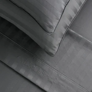 Ensemble de draps satin de coton - rayures tissé Jacquard - Gris foncé*CXLbyChristianLacroix Sale