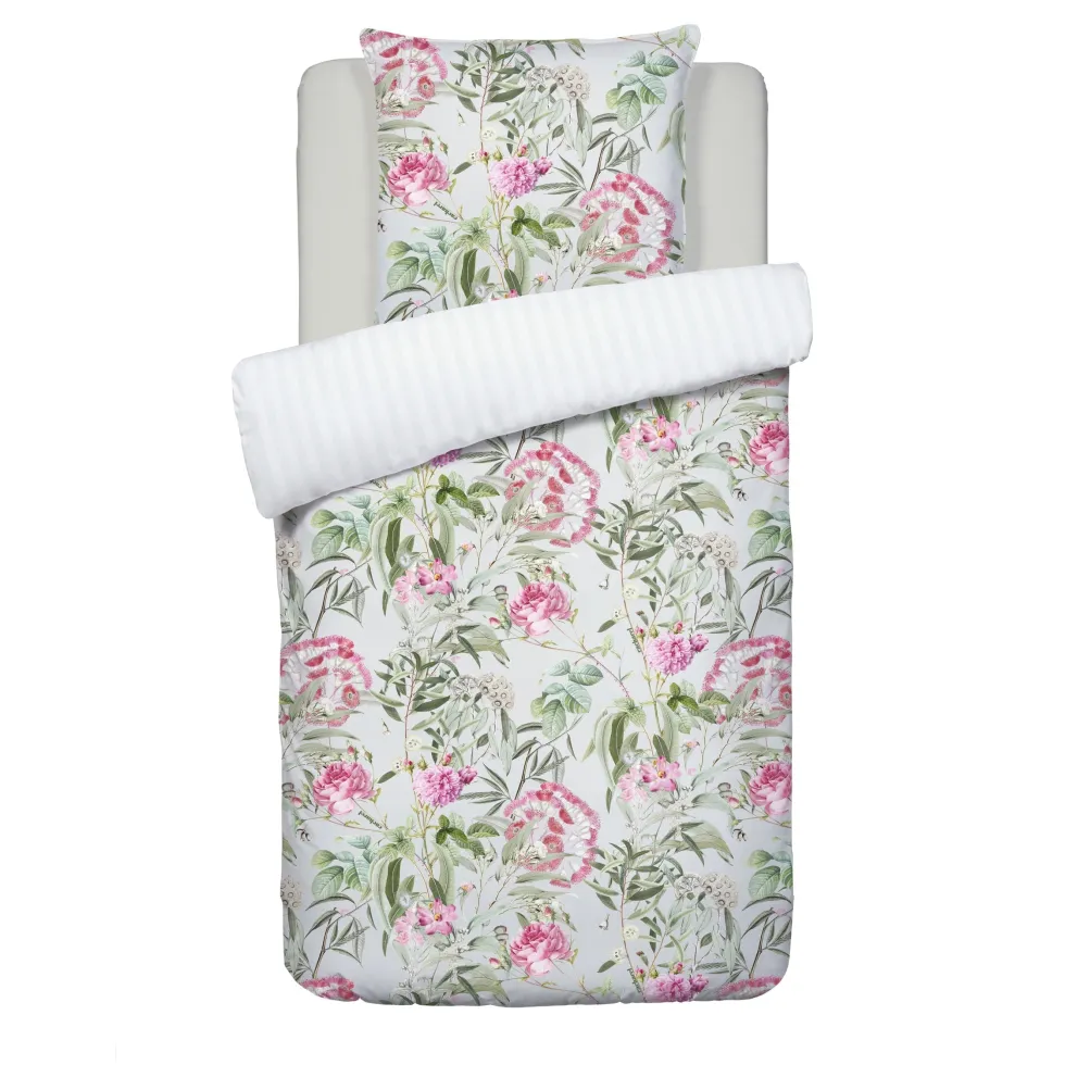 housse_de_couette___taies_0.webp Housse de couette + 2 taies satin de coton - Jardin de Roses Vert Thym*Cacharel Online