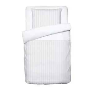 Housse de couette + taie d'oreiller bébé en satin de coton - rayure tissé Jacquard Blanc*CXLbyChristianLacroix Online