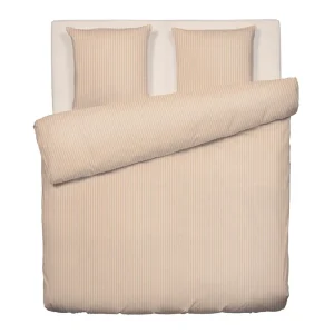 Housse de couette + taie d'oreiller coton tissé teint - Eden Taupe*Maison Héritage Clearance