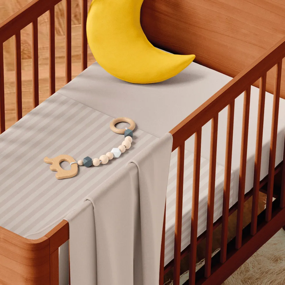 housse_de_couette__taie_d_1-24.webp Housse de couette + taie d'oreiller bébé en satin de coton - rayure tissé Jacquard Taupe*CXLbyChristianLacroix Online