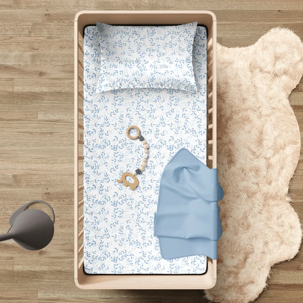 housse_de_couette__taie_d_1-29.webp Housse de couette + taie d'oreiller bébé satin de coton - Le Frêne Bleu blanc*Chevignon Fashion