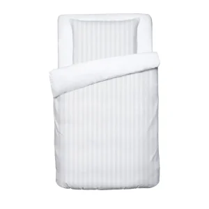 Housse de couette + taie d'oreiller bébé en satin de coton - rayure tissé Jacquard Blanc*CXLbyChristianLacroix Online