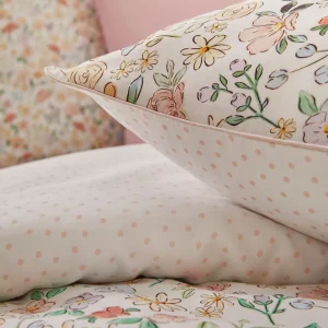 Housse de couette + taie d'oreiller bébé satin de coton - Meadow Blanc*Cacharel Sale