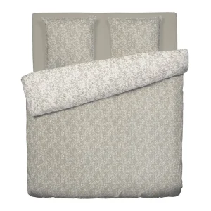 Housse de couette + taie satin de coton - Birds Taupe*Cacharel Outlet