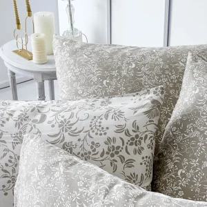 Housse de couette + taie satin de coton - Birds Taupe*Cacharel Outlet