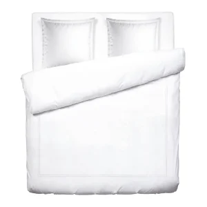 Housse de couette + taie(s) d'oreiller satin de coton - Paris Blanc / Blanc*Maison Héritage Discount