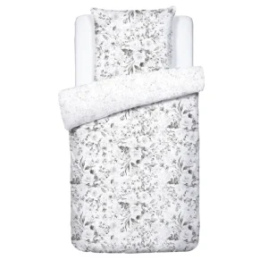 Housse de couette + taie(s) satin de coton - Pétale de rose Noir/blanc*Cacharel Clearance