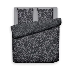 Housse de couette + taie(s) d'oreiller en satin de coton - Arabesque Anthracite*CXLbyChristianLacroix Sale