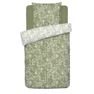 Housse de couette + taie(s) satin de coton - Birds Vert olive*Cacharel Best
