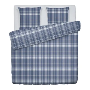 Housse de couette + taies flanelle à carreaux - Bleu foncé*Chevignon Outlet