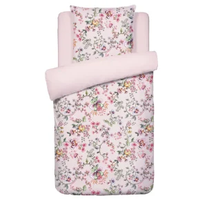 Housse de couette + taie(s) satin de coton Jardin Secret - Rose Blush*Cacharel Discount