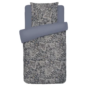 Housse de couette + taie(s) d'oreiller satin de coton - Paisley Gris / Taupe*Chevignon Online