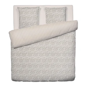 Housse de couette + taie(s) d'oreiller satin de coton - Esprit Damas Taupe*Maison Héritage Best