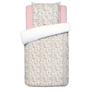 Housse de couette + taie(s) satin de coton - Prairie Fleurie/Petit Pois Blanc*Ines by Ines de la Fressange Clearance