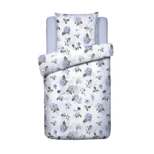Housse de couette + taie(s) satin de coton - Fleurs Passion blanc*Cacharel New
