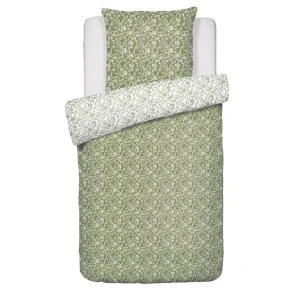 Housse de couette + taie(s) d'oreiller satin de coton - Parterre de Roses vert*Rodier Sale