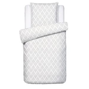 Housse de couette + taie(s) d'oreiller satin de coton - Vibrance végétale Blanc / Blanc*Chevignon Sale