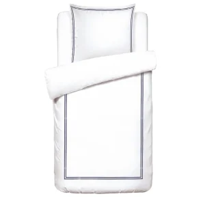 Housse de couette + taie(s) d'oreiller satin de coton Saint-Tropez Bleu foncé / Blanc*Chevignon Fashion