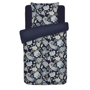 Housse de couette + taie(s) d'oreiller satin de coton - Nuit indienne Bleu foncé*Chevignon Hot