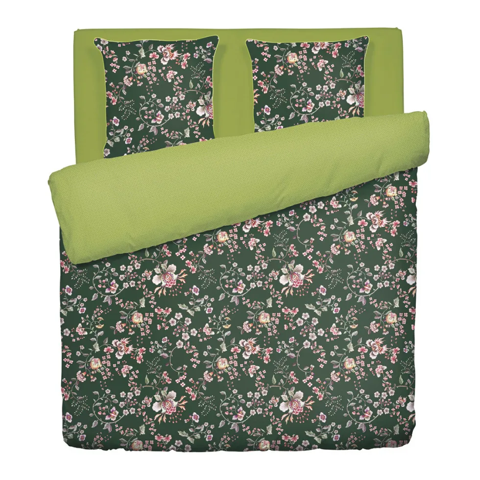 housse_de_couette__taies__0-52.webp Housse de couette + taie(s) d'oreiller satin de coton - Jardin secret Vert*Cacharel Discount