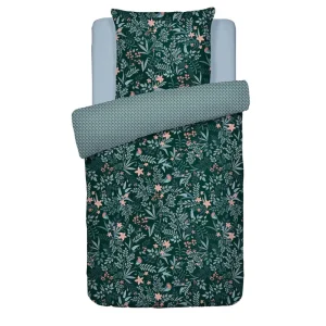Housse de couette + taie(s) d'oreiller satin de coton - Jardin volant Vert*Ines by Ines de la Fressange Clearance