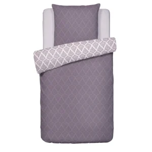 Housse de couette + taie(s) d'oreiller satin de coton - Harmonie végétale Violet foncé / Violet clair*Ines by Ines de la Fressange Sale