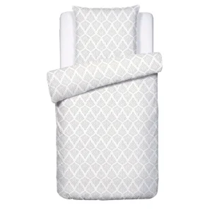 Housse de couette + taie(s) d'oreiller satin de coton - Harmonie végétale Blanc / Blanc*Ines by Ines de la Fressange Best
