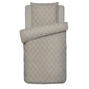 Housse de couette + taie(s) d'oreiller satin de coton - Harmonie végétale Taupe / Taupe*Ines by Ines de la Fressange Best