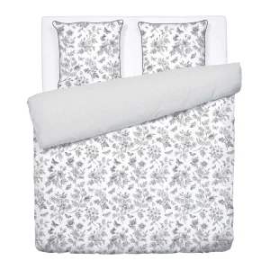 Housse de couette + taie(s) satin de coton - Envolée de papillons Blanc*Cacharel Best