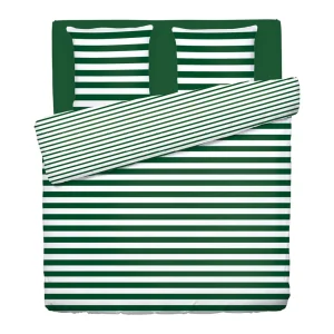 Housse de couette + taie(s) satin de coton - Marinière Vert*Ines by Ines de la Fressange Fashion