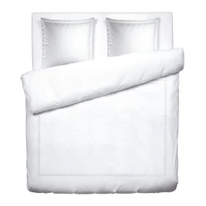Housse de couette + taie(s) d'oreiller satin de coton - Nice Blanc / Blanc*Rodier Online