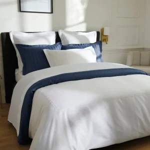 Housse de couette + taie(s) d'oreiller satin de coton - Saint-Tropez Blanc / Blanc*Chevignon Discount