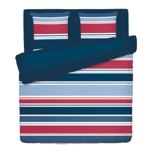 Housse de couette + taie(s) satin de coton - A l'infini bleu foncé*Chevignon Clearance