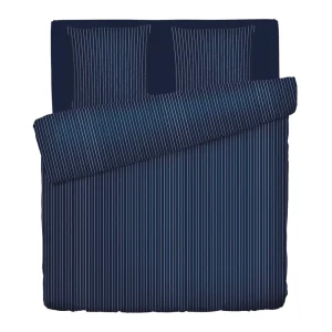 Housse de couette + taie(s) satin de coton - Rayures classiques bleu foncé*Chevignon Hot